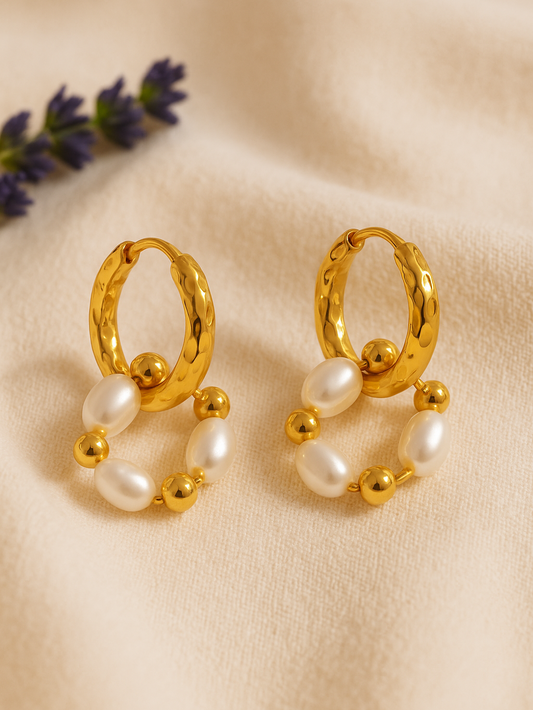 Eternal Pearl Hoops