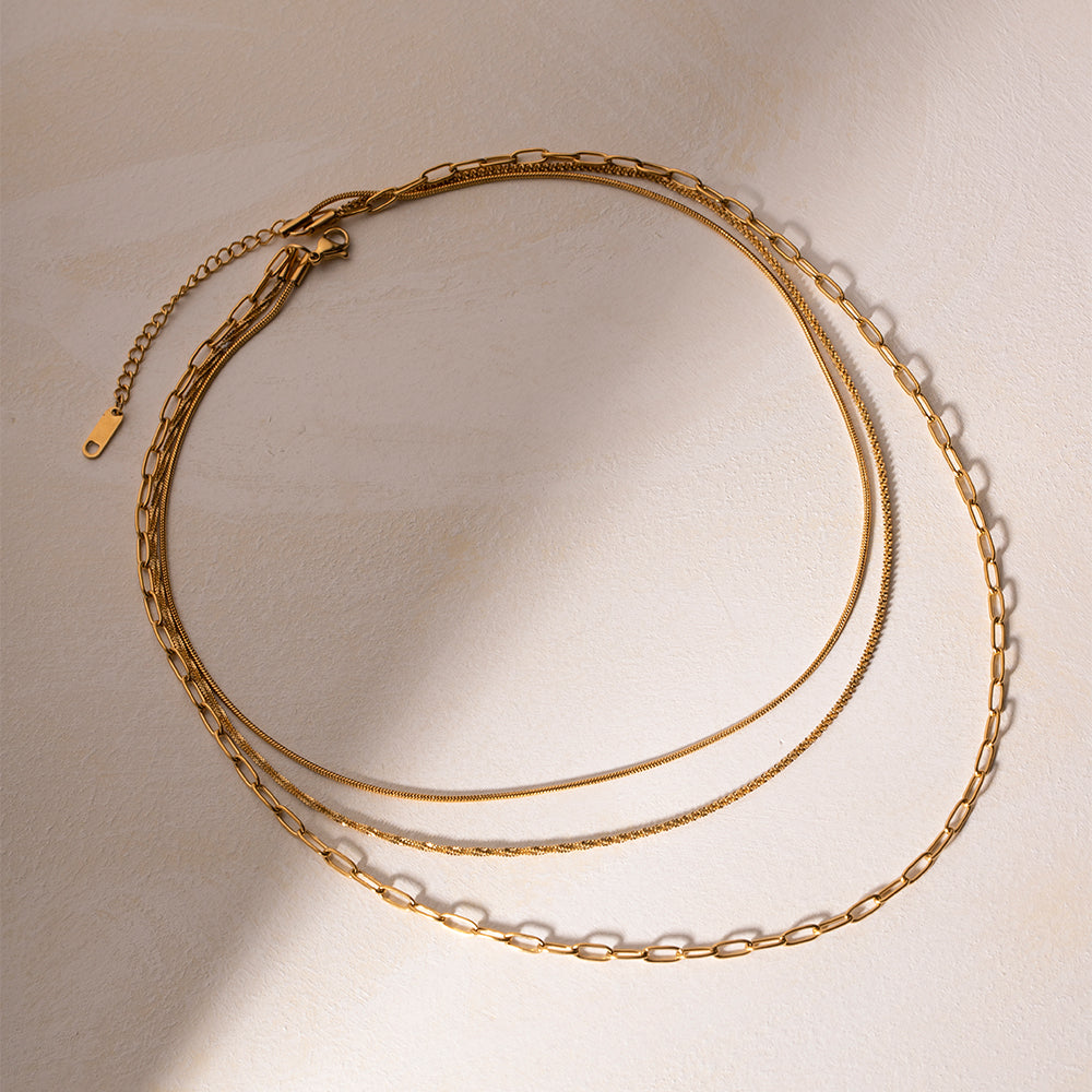 Triple Luxe Link Necklace