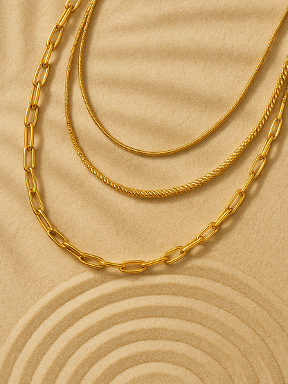 Triple Luxe Link Necklace